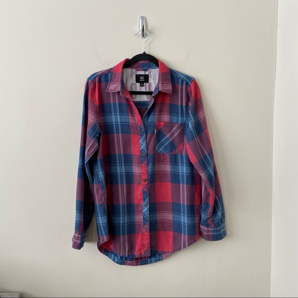 tentree Tops - TenTree Plaid Multi Colour Flannel Button Down (Large)
